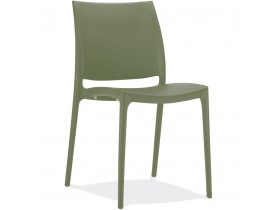 Chaise design 'ENZO' en matière plastique vert foncé