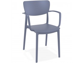 Chaise avec accoudoirs 'GRANPA' en matière plastique gris foncé