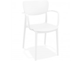 Chaise avec accoudoirs 'GRANPA' en matière plastique blanche
