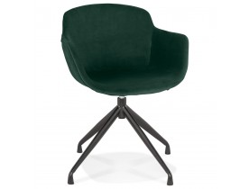 Chaise design avec accoudoirs 'GRAPIN' en velours vert