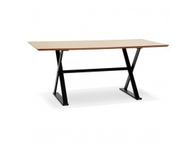 Table à diner / bureau design avec pieds en croix 'HAVANA' en bois finition naturelle - 180x90 cm
