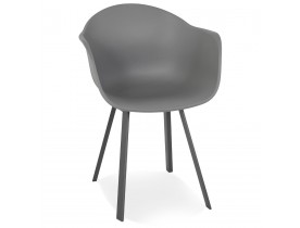 Chaise à accoudoirs design 'JAVEA' gris foncé intérieur / extérieur - commande par 2 pièces / prix pour 1 pièce