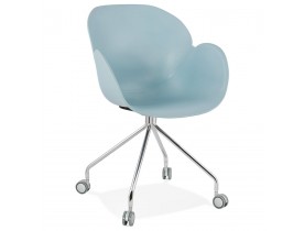 Chaise de bureau design 'JEFF' bleue sur roulettes