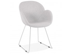 Chaise design 'JUMBO' grise claire en tissu