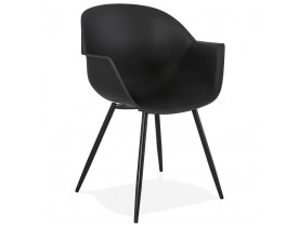 Chaise à accoudoirs 'KELLY' noire design