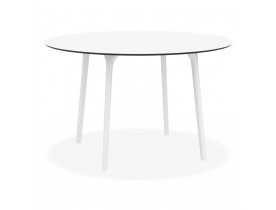 Table de terrasse ronde 'LAGOON' blanche intérieur / extérieur  - Ø 120 cm
