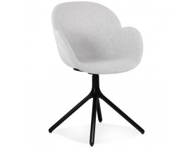 Chaise avec accoudoirs 'LIBRA' en tissu gris clair et métal noir