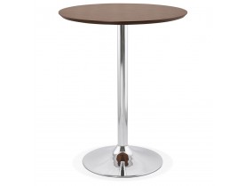 Mange-debout / table haute 'LIMA' en bois finition Noyer - Ø 90 cm