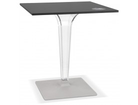 Table de terrasse carrée 'LIMPID' noire intérieur/extérieur - 68x68 cm