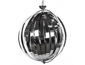 Suspension boule design 'LISA' en lamelles flexibles chromées