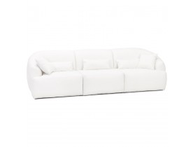 Canapé droit moderne 'MALOWI' en tissu bouclé blanc - canapé 4 places