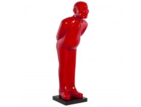 Statue déco 'MISTER' en polyrésine rouge