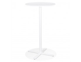 Table haute ronde 'MORTI' blanche en métal - Ø 60 cm
