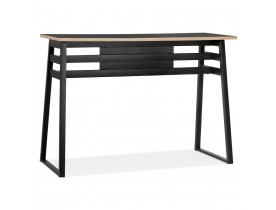 Table de bar haute 'NIKI' bois et métal noir - 150x60 cm