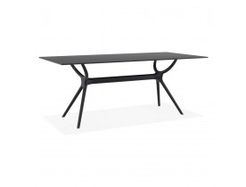 Table interieur/exterieur 'OCEAN' design en matière plastique noire - 180x90 cm