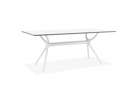 Table interieur/exterieur 'OCEAN' design en matière plastique blanche - 180x90 cm
