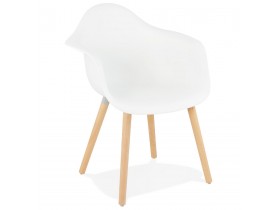Chaise avec accoudoirs 'OLIVIA' blanche style scandinave
