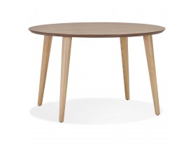 Table à dîner ronde extensible 'ORTENSIA' en bois finition naturelle - 120-220x120 cm