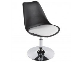 Chaise moderne pivotante 'QUEEN' réglable noire et blanche