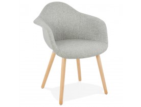 Chaise design avec accoudoirs 'RAMBLA' en tissu gris