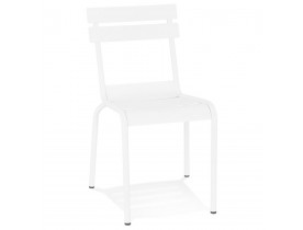 Chaise design 'ROMEO' en métal blanc empilable
