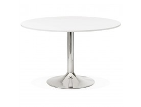 Table de bureau/à diner ronde 'SAOPOLO' blanche - Ø 120 cm