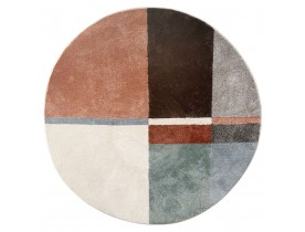 Tapis rond 'SIBEL' géométrique coloré - Ø 160 cm
