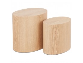Set de 2 tables d'appoint 'SOKLE' en bois finition naturelle