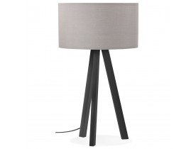 Lampe à poser design 'SPRING MINI' avec abat-jour gris et trépied noir