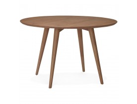 Table à dîner ronde 'SWEDY' en bois Noyer style scandinave - Ø 120 cm