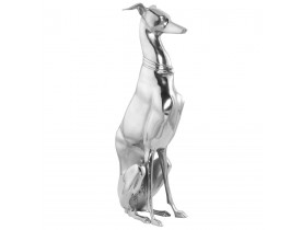 Statue déco 'TAZI' chien assis en aluminium