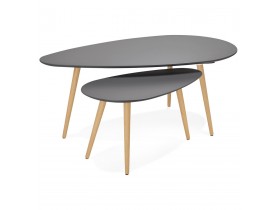 Tables gigognes design 'TETRYS' grises foncées