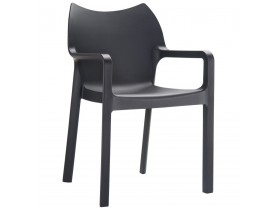 Chaise design de terrasse 'VIVA' noire en matière plastique