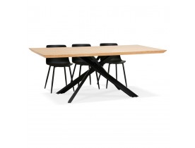Table à diner avec pied central en x 'WALABY' en bois finition naturelle - 200x100 cm