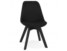Chaise design 'WILLY' en tissu et bois noir