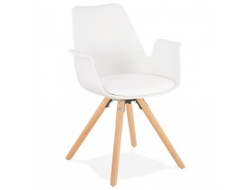 Chaise avec accoudoirs 'ZALIK' blanche style scandinave