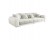 Grand canapé droit 'BYOUTY' blanc et gris clair 4 places en matière synthétique et tissu