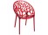 Chaise moderne 'GEO' rouge transparente en matière plastique