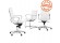 Chaise de bureau design GIGA en similicuir blanc - Illustration 1 