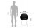 Chaise design NEGO noire en matiere plastique - Dimensions