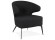 Fauteuil lounge design 'SOTO' en tissu noir et pieds en métal noir