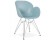 Chaise moderne 'UNAMI' bleue en matière plastique avec pieds en métal chromé