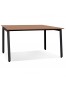 Table de réunion / bureau bench 'AMADEUS SQUARE' en bois finition Noyer et métal noir -160x160 cm