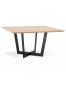 Table de salle à manger carrée 'ANITA' en bois finition naturelle et métal noir - 140x140 cm