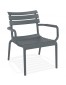 Chaise de jardin avec accoudoirs 'AROMA' grise foncé en matière plastique