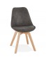 Chaise en microfibre grise 'AXEL' avec structure en bois finition naturelle