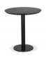 Petite table à diner 'BASTILLE' ronde en bois et fonte noire - Ø 60 cm