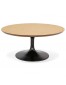 Table basse de salon ronde 'BUSTER MINI' en bois finition naturelle et pied en métal noir - Ø 90 cm