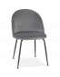 Chaise au style rétro 'CLARENCE' en velour gris clair et pieds en métal noir - commande par 2 pièces / prix pour 1 pièce