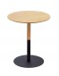 Table d'appoint ronde 'DILA H45' en bois finition naturelle et métal noir